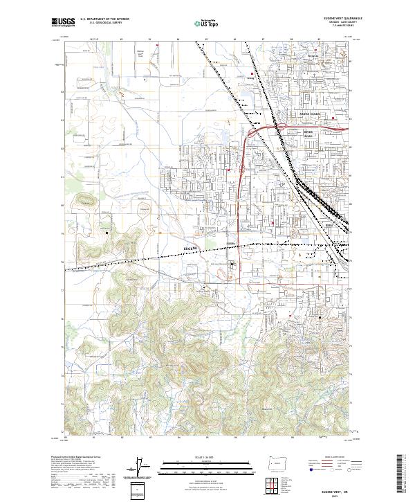 US Topo 7.5-minute map for Eugene West OR
