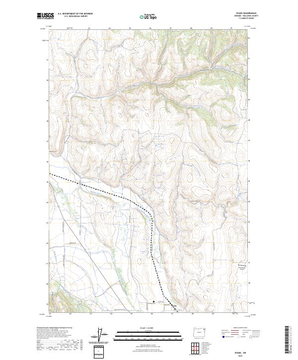 US Topo 7.5-minute map for Evans OR