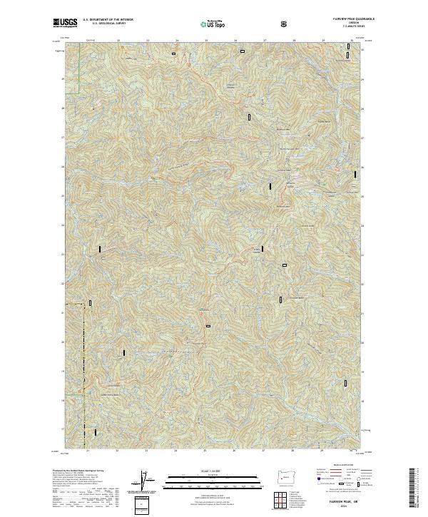 US Topo 7.5-minute map for Fairview Peak OR