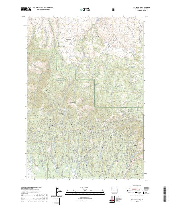 US Topo 7.5-minute map for Fall Mountain OR
