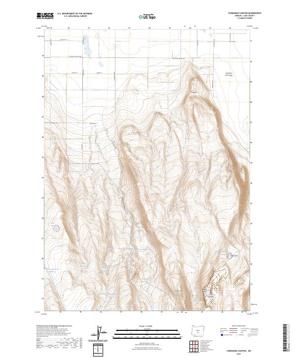 US Topo 7.5-minute map for Fandango Canyon OR