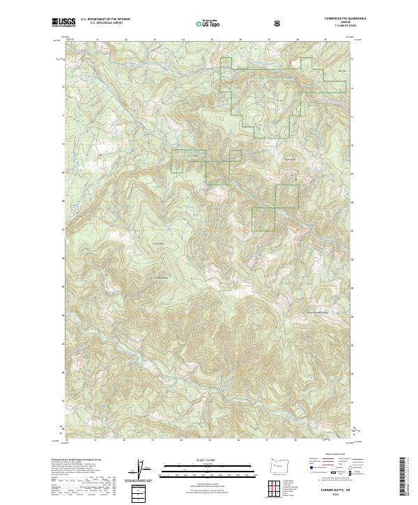 US Topo 7.5-minute map for Farmers Butte OR