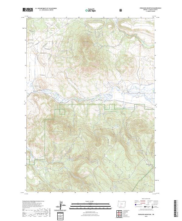 US Topo 7.5-minute map for Ferguson Mountain OR