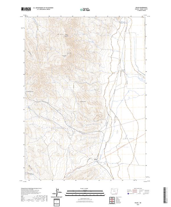 US Topo 7.5-minute map for Fields OR
