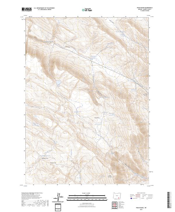 US Topo 7.5-minute map for Fields Basin OR
