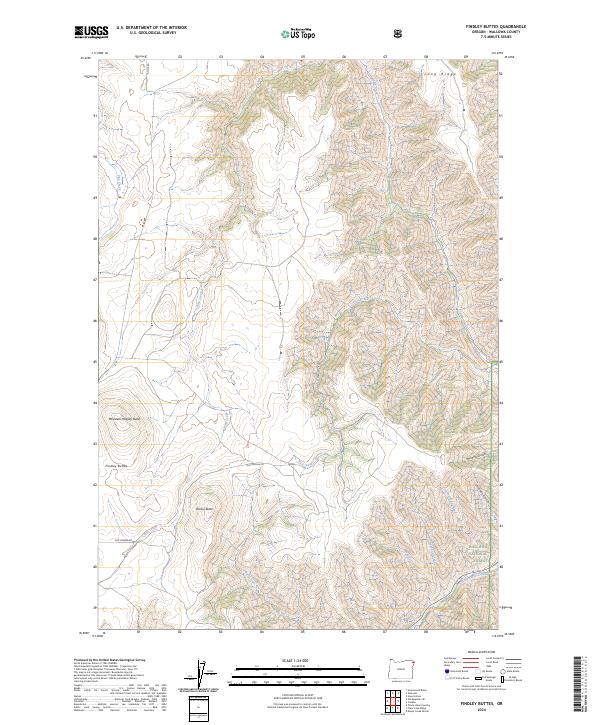 US Topo 7.5-minute map for Findley Buttes OR