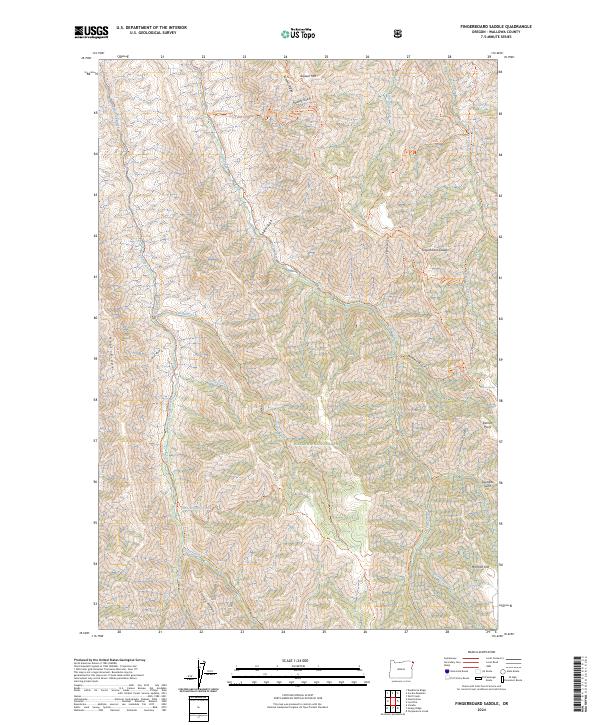 US Topo 7.5-minute map for Fingerboard Saddle OR
