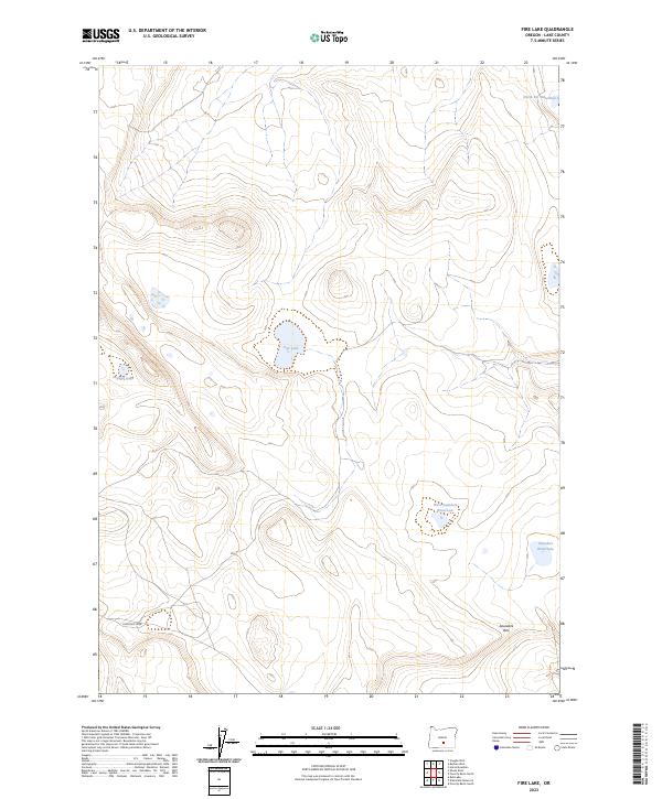 US Topo 7.5-minute map for Fire Lake OR
