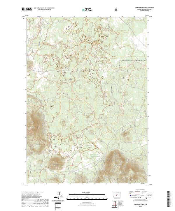 US Topo 7.5-minute map for Firestone Butte OR