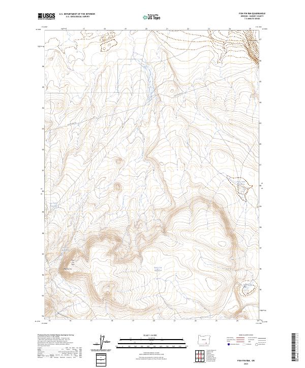 US Topo 7.5-minute map for Fish Fin Rim OR