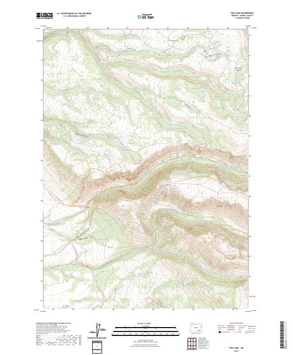 US Topo 7.5-minute map for Fish Lake OR