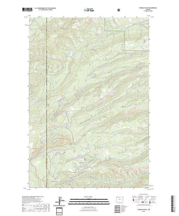 US Topo 7.5-minute map for Fivemile Butte OR
