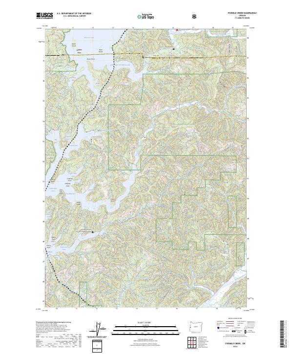 US Topo 7.5-minute map for Fivemile Creek OR