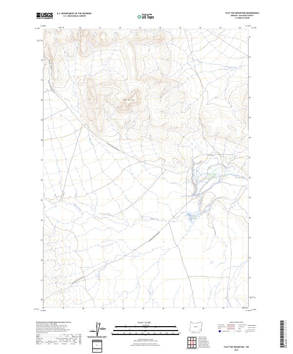 US Topo 7.5-minute map for Flat Top Mountain OR