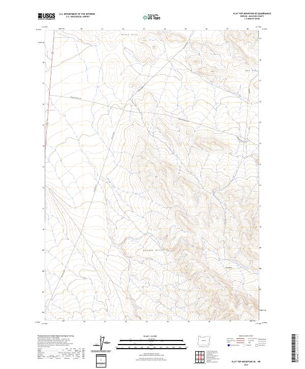 US Topo 7.5-minute map for Flat Top Mountain SE OR