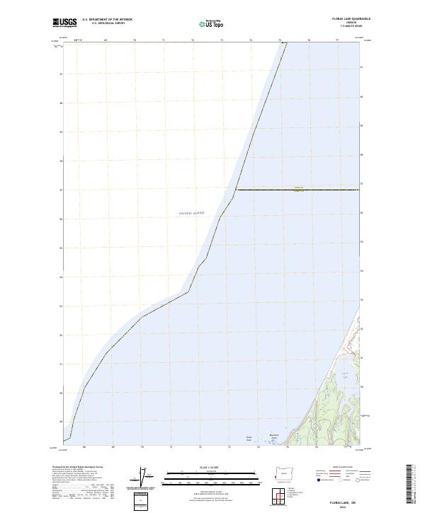 US Topo 7.5-minute map for Floras Lake OR