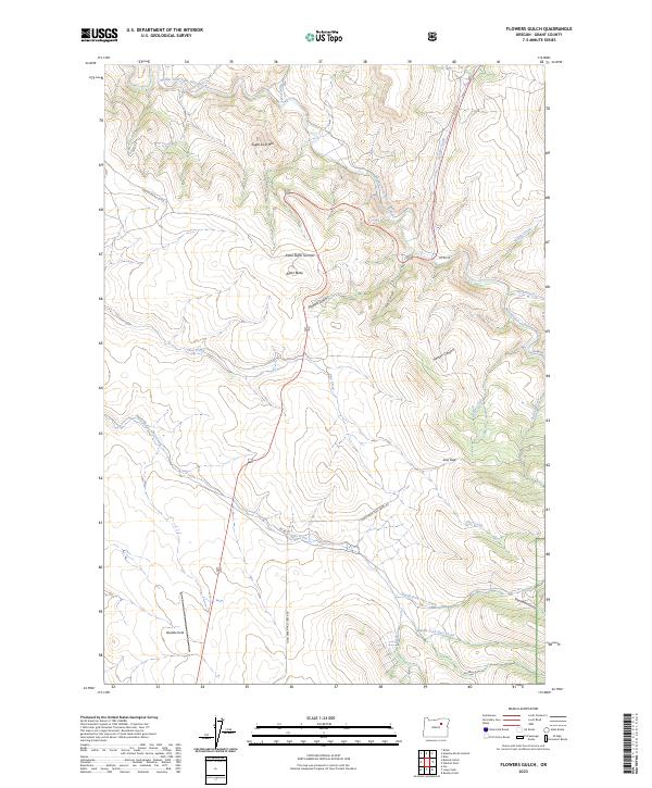 US Topo 7.5-minute map for Flowers Gulch OR