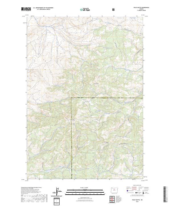 US Topo 7.5-minute map for Foley Butte OR