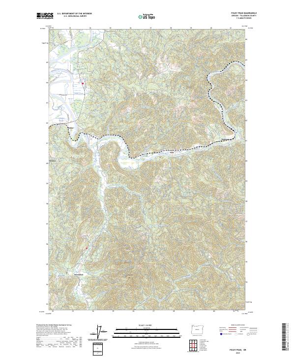 US Topo 7.5-minute map for Foley Peak OR