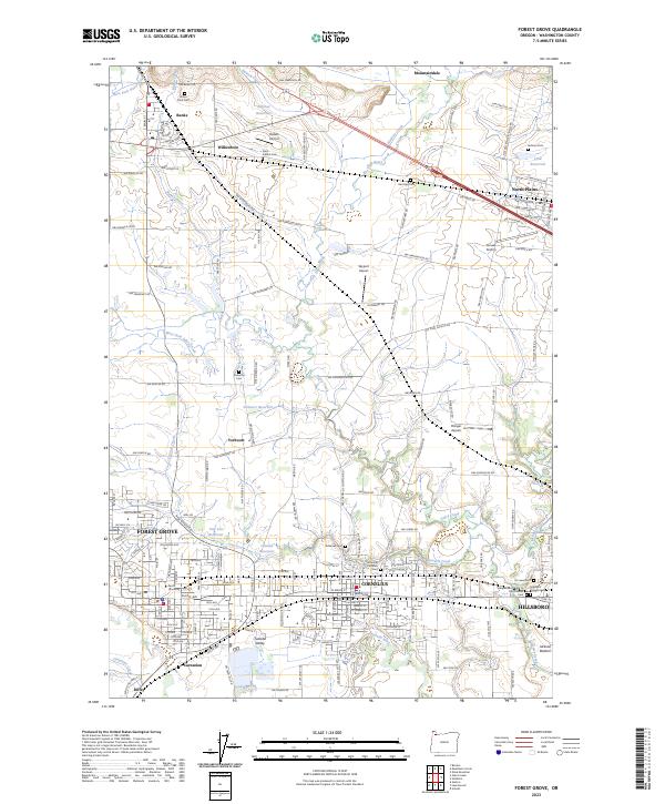 US Topo 7.5-minute map for Forest Grove OR