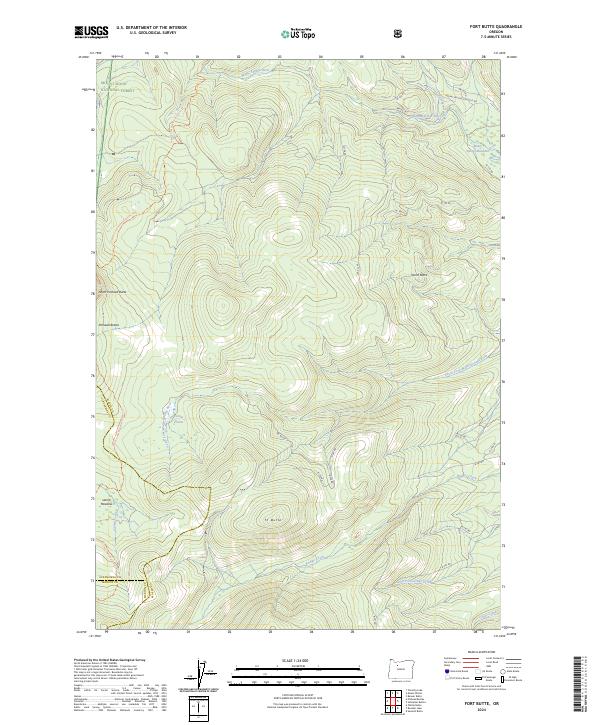 US Topo 7.5-minute map for Fort Butte OR