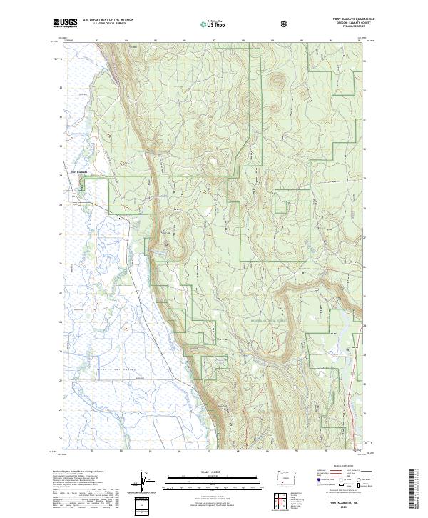 US Topo 7.5-minute map for Fort Klamath OR