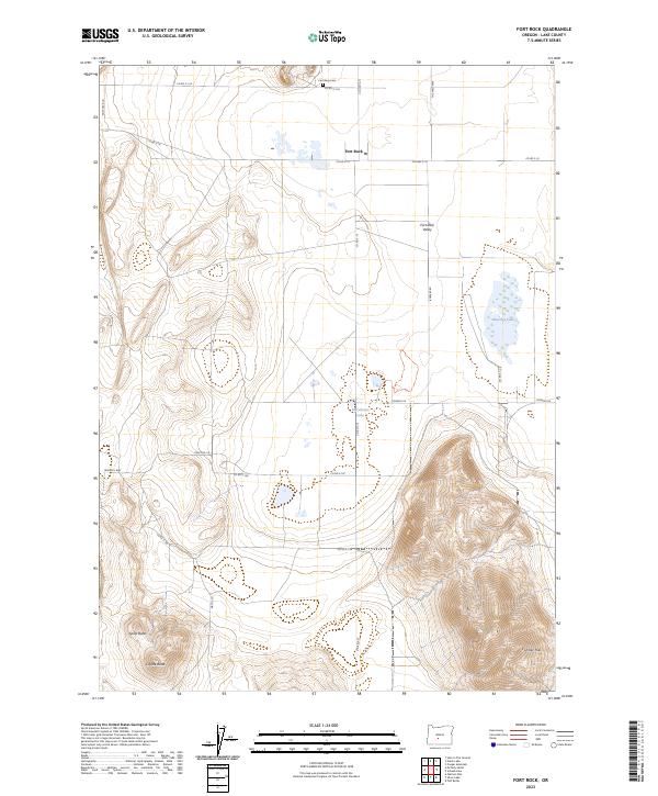 US Topo 7.5-minute map for Fort Rock OR