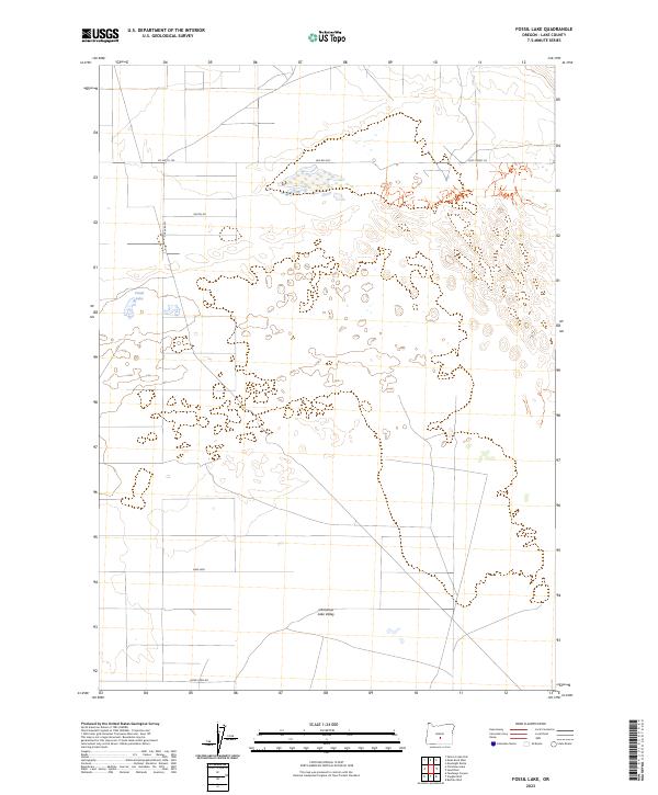 US Topo 7.5-minute map for Fossil Lake OR