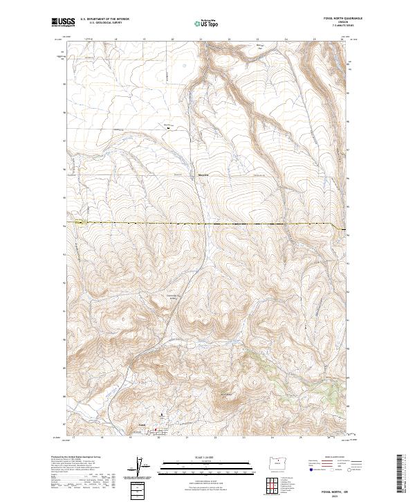 US Topo 7.5-minute map for Fossil North OR