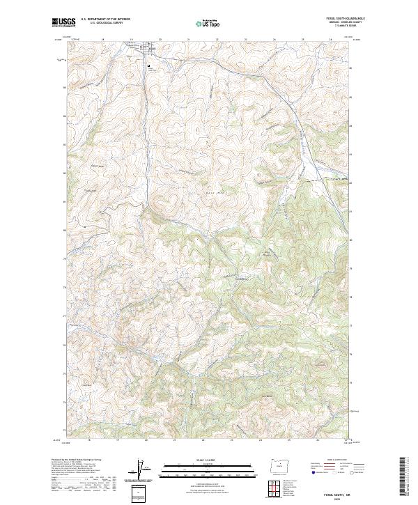 US Topo 7.5-minute map for Fossil South OR