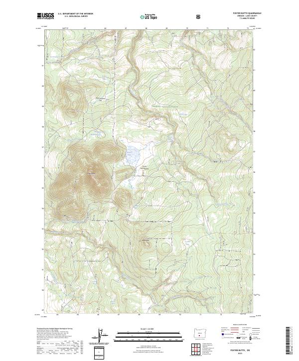 US Topo 7.5-minute map for Foster Butte OR