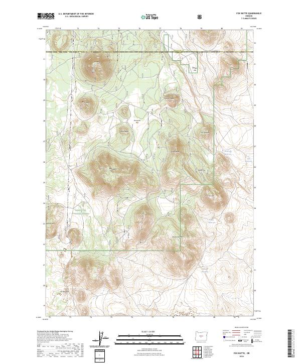 US Topo 7.5-minute map for Fox Butte OR