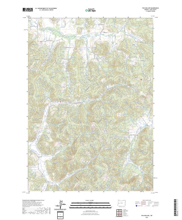 US Topo 7.5-minute map for Fox Hollow OR