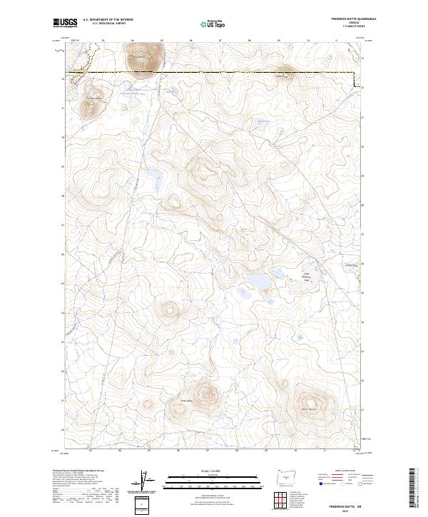 US Topo 7.5-minute map for Frederick Butte OR