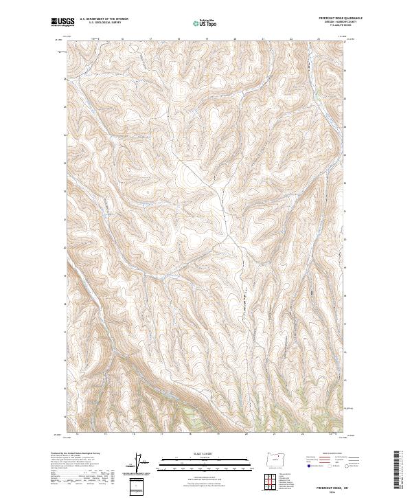 US Topo 7.5-minute map for Freezeout Ridge OR