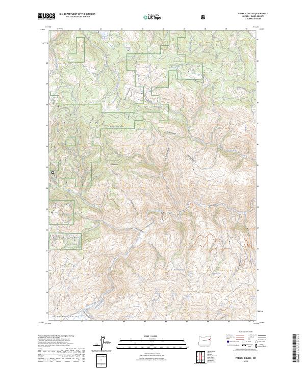 US Topo 7.5-minute map for French Gulch OR