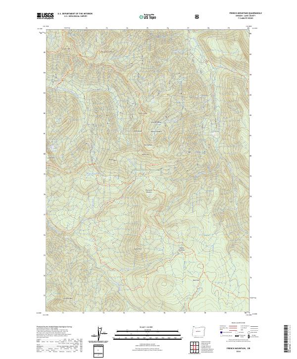US Topo 7.5-minute map for French Mountain OR