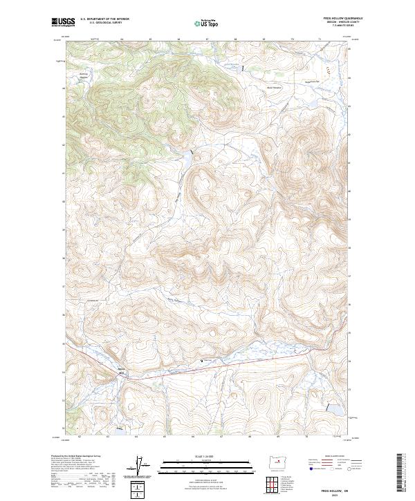 US Topo 7.5-minute map for Frog Hollow OR