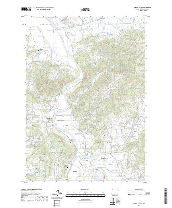 US Topo 7.5-minute map for Garden Valley OR