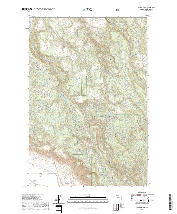 US Topo 7.5-minute map for Gasset Bluff OR