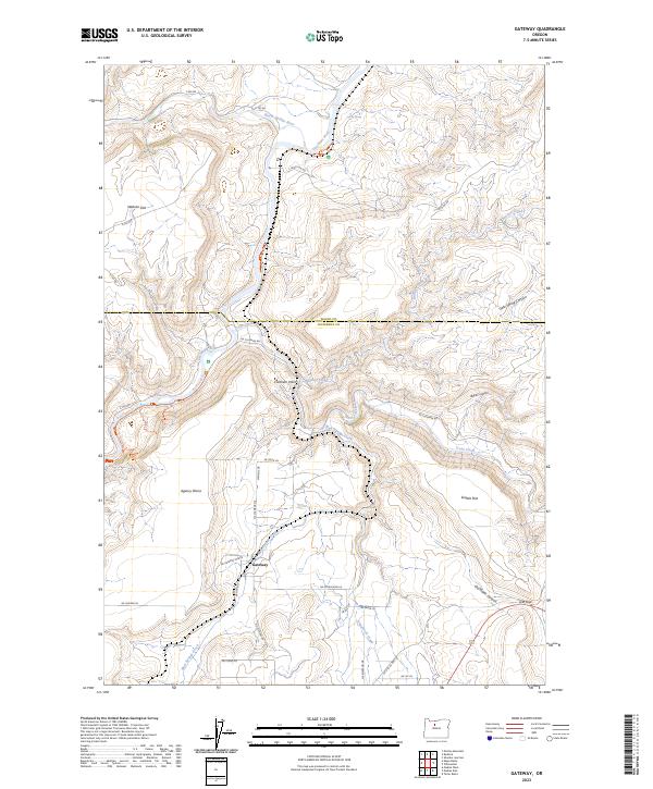 US Topo 7.5-minute map for Gateway OR