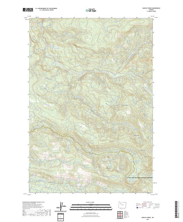 US Topo 7.5-minute map for Gawley Creek OR