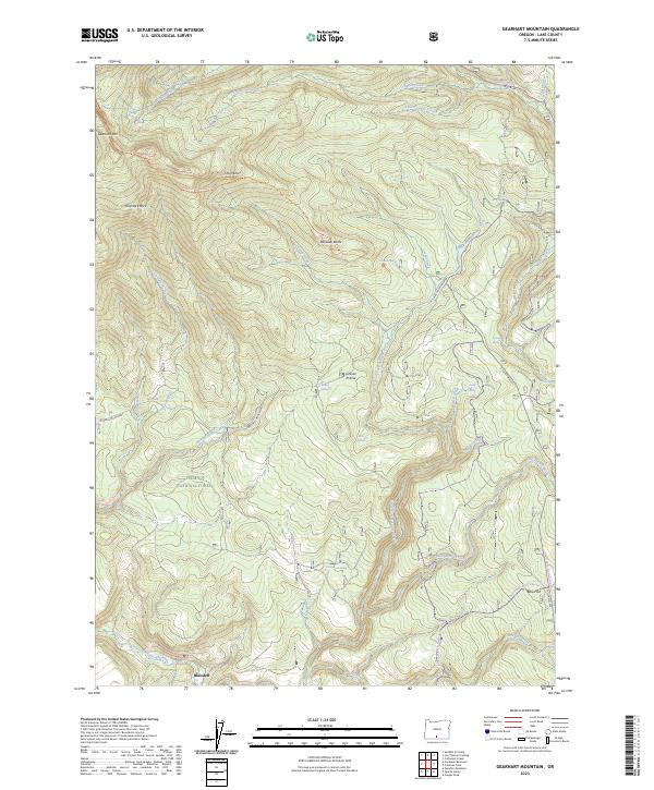 US Topo 7.5-minute map for Gearhart Mountain OR