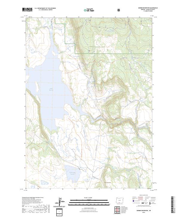 US Topo 7.5-minute map for Gerber Reservoir OR
