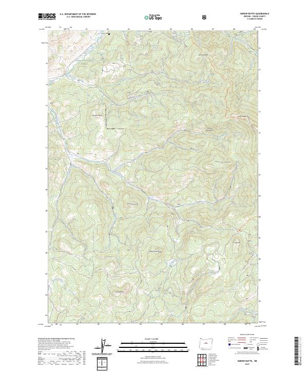 US Topo 7.5-minute map for Gerow Butte OR
