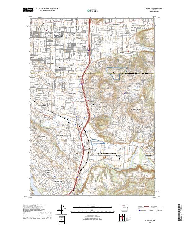 US Topo 7.5-minute map for Gladstone OR