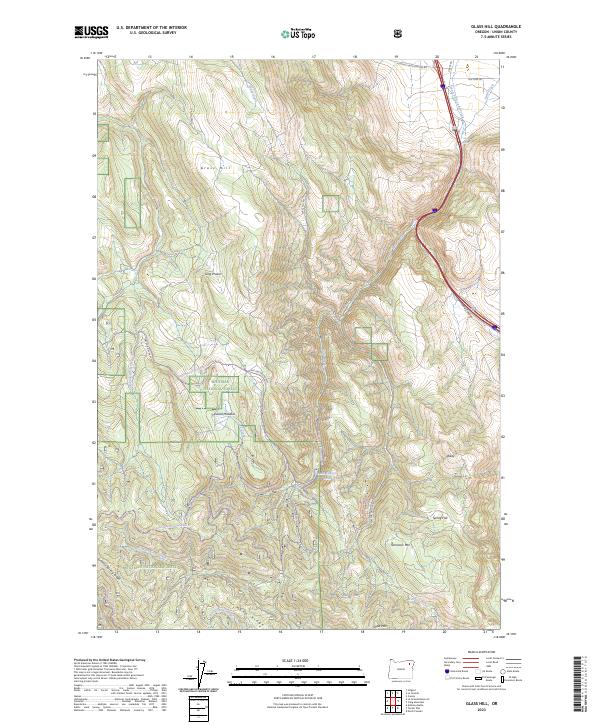 US Topo 7.5-minute map for Glass Hill OR