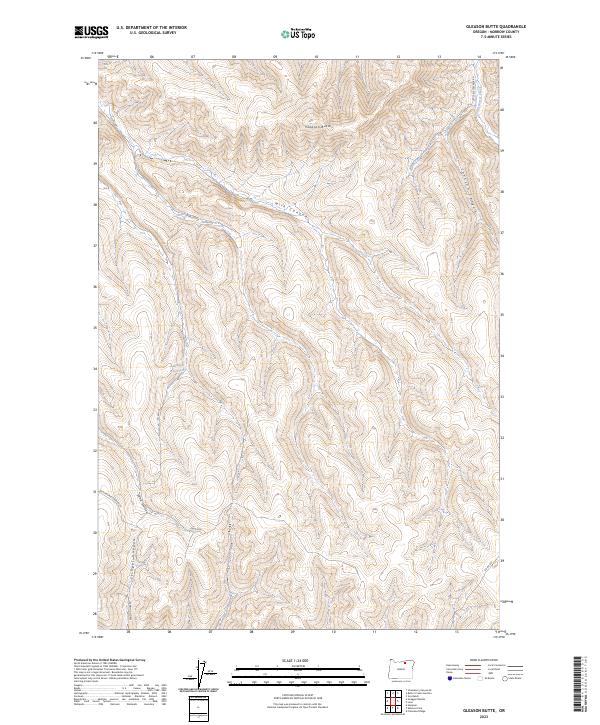 US Topo 7.5-minute map for Gleason Butte OR