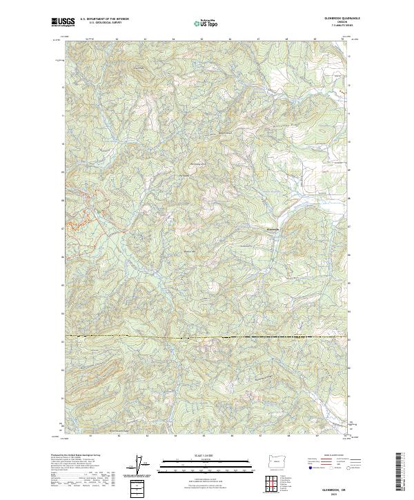 US Topo 7.5-minute map for Glenbrook OR