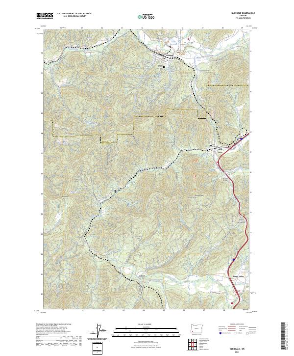 US Topo 7.5-minute map for Glendale OR